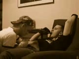 Gloved Scally cigar smoker gets a blowjob
