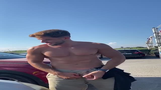 str8 spanish jock gets cock out in public